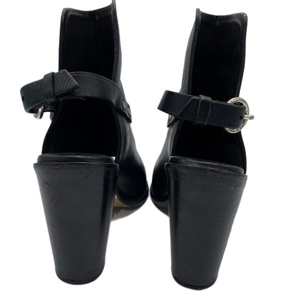 Rag & Bone Wyatt Open-Toe Leather Bootie - Black - 36.5 - Picture 5 of 11